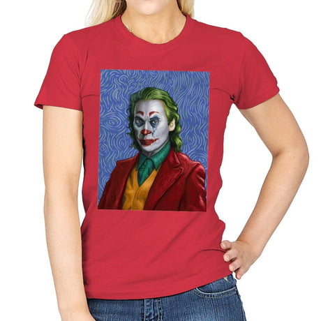 Joker Van Gogh - Womens T-Shirts RIPT Apparel Small / Red