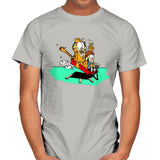 Jon and a Lasagna Lover - Mens T-Shirts RIPT Apparel Small / Ice Grey