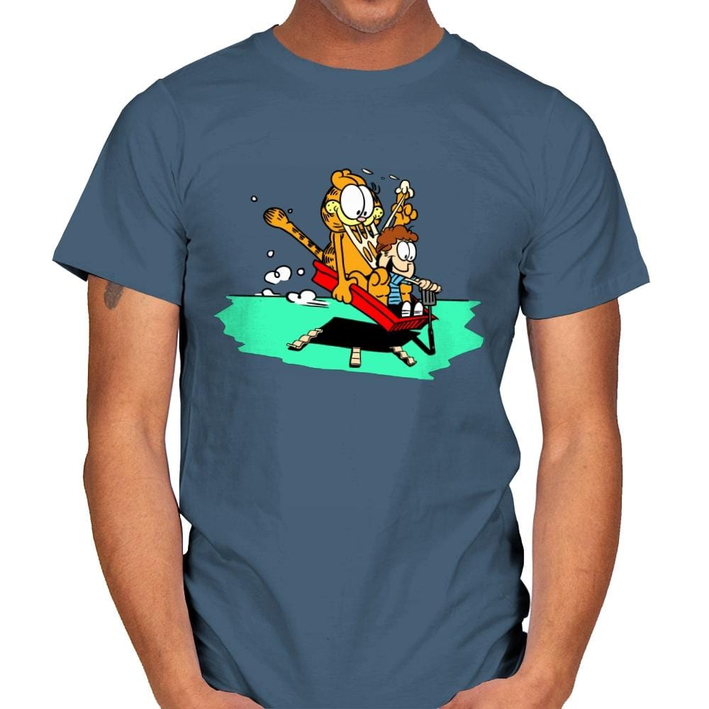 Jon and a Lasagna Lover - Mens T-Shirts RIPT Apparel Small / Indigo Blue