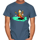 Jon and a Lasagna Lover - Mens T-Shirts RIPT Apparel Small / Indigo Blue
