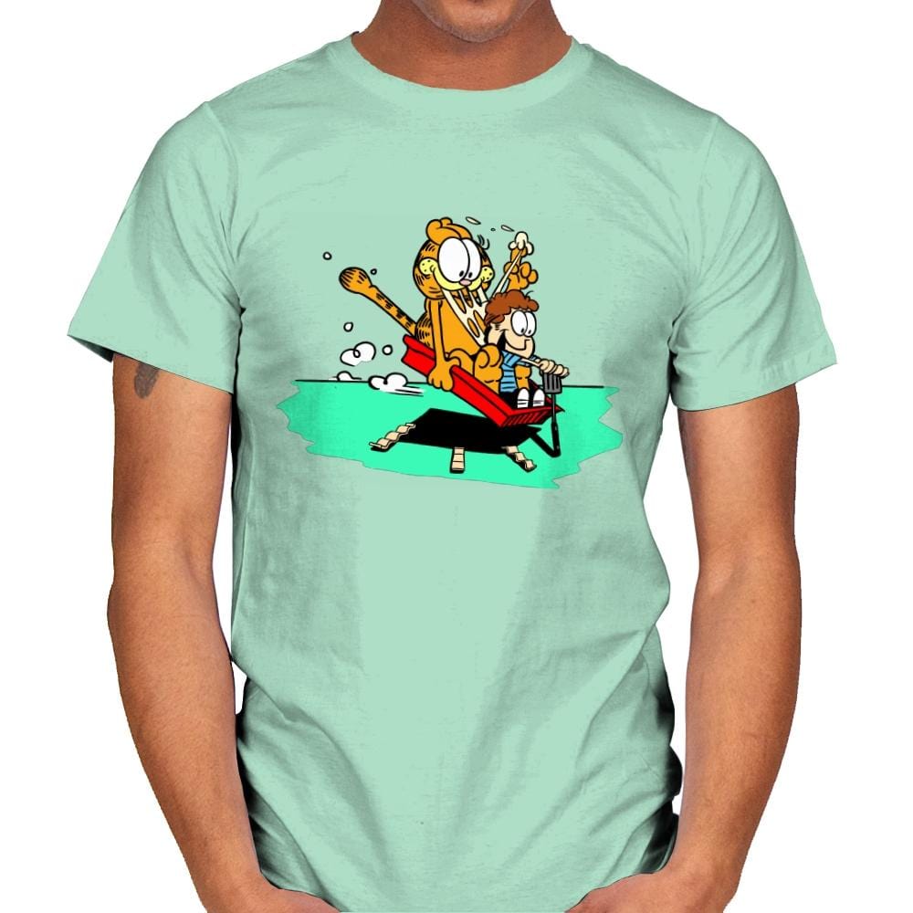 Jon and a Lasagna Lover - Mens T-Shirts RIPT Apparel Small / Mint Green
