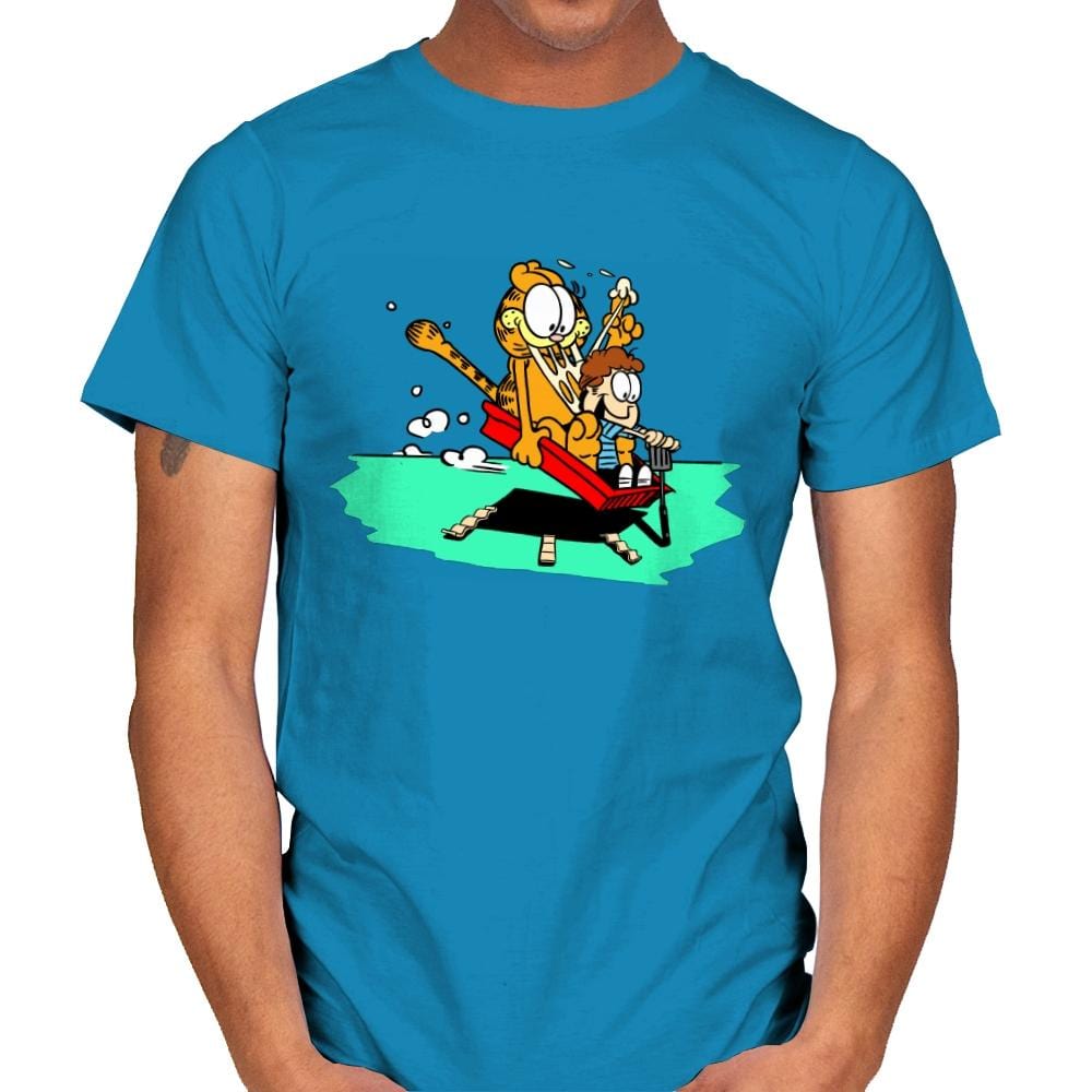 Jon and a Lasagna Lover - Mens T-Shirts RIPT Apparel Small / Sapphire