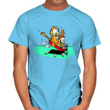 Jon and a Lasagna Lover - Mens T-Shirts RIPT Apparel Small / Sky
