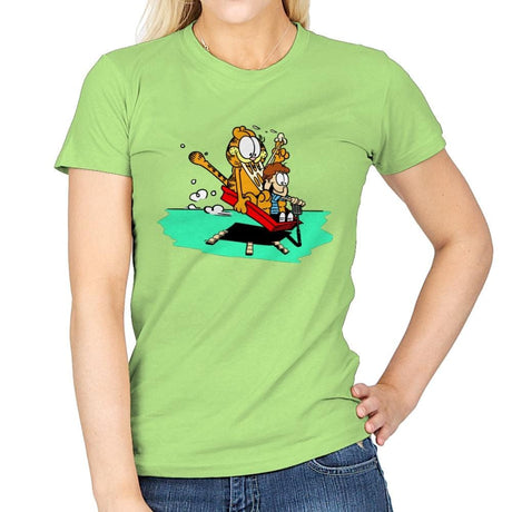 Jon and a Lasagna Lover - Womens T-Shirts RIPT Apparel Small / Mint Green