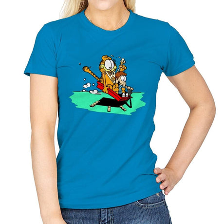 Jon and a Lasagna Lover - Womens T-Shirts RIPT Apparel Small / Sapphire