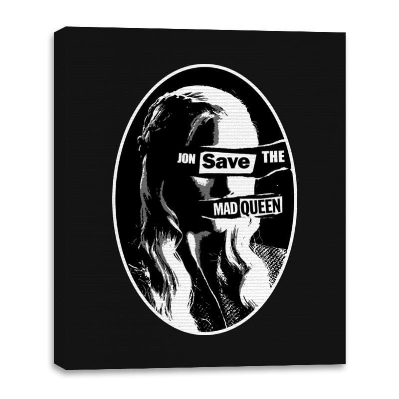 Jon Save the Mad Queen - Canvas Wraps Canvas Wraps RIPT Apparel 16x20 / Black