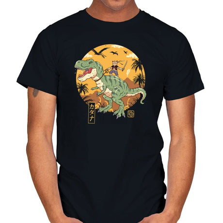 Jurassic Catana T-Rex - Mens T-Shirts RIPT Apparel Small / Black