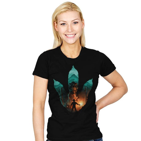 Jurassic Footprint - Womens T-Shirts RIPT Apparel Small / Black