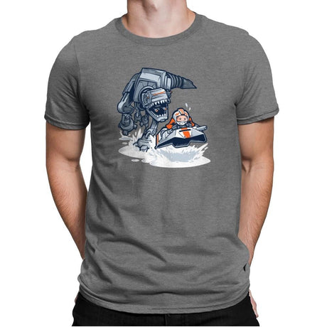 Jurassic Hoth - 80s Blaarg - Mens Premium T-Shirts RIPT Apparel Small / Heather Grey