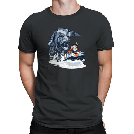 Jurassic Hoth - 80s Blaarg - Mens Premium T-Shirts RIPT Apparel Small / Heavy Metal