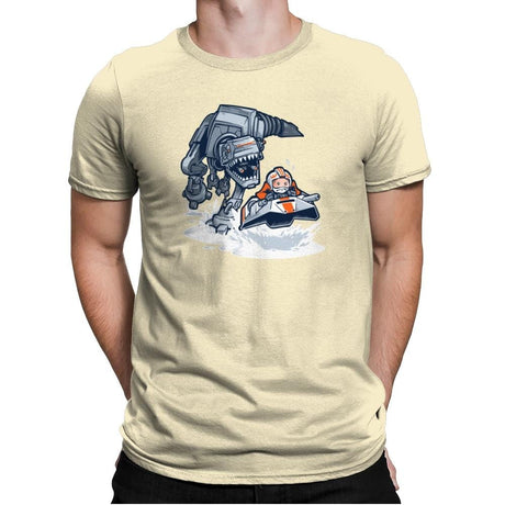 Jurassic Hoth - 80s Blaarg - Mens Premium T-Shirts RIPT Apparel Small / Natural