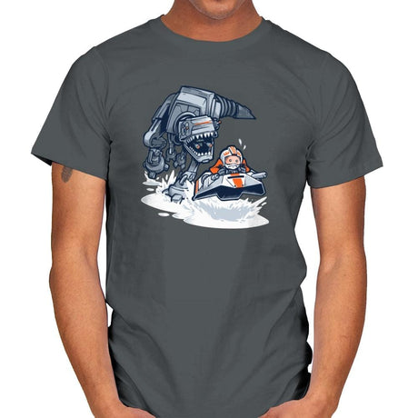 Jurassic Hoth - 80s Blaarg - Mens T-Shirts RIPT Apparel Small / Charcoal