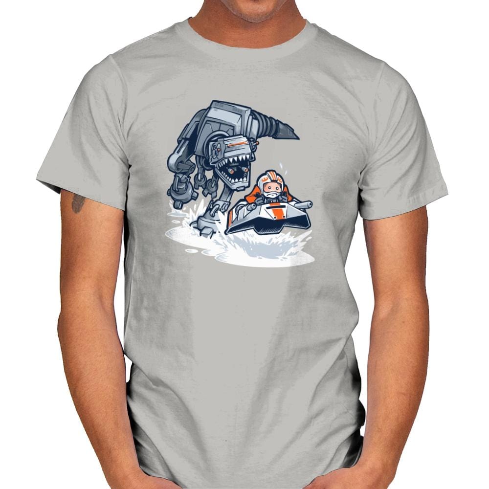 Jurassic Hoth - 80s Blaarg - Mens T-Shirts RIPT Apparel Small / Ice Grey