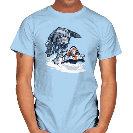 Jurassic Hoth - 80s Blaarg - Mens T-Shirts RIPT Apparel Small / Light Blue