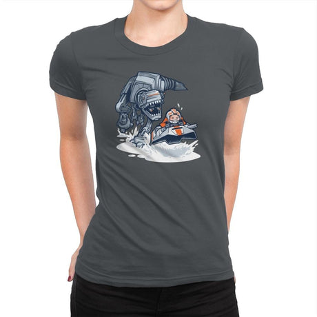 Jurassic Hoth - 80s Blaarg - Womens Premium T-Shirts RIPT Apparel Small / Heavy Metal