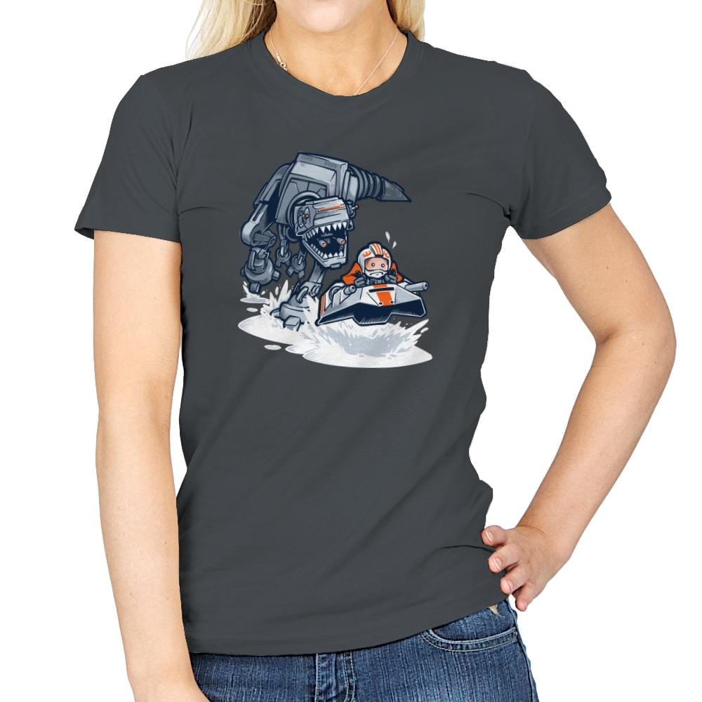 Jurassic Hoth - 80s Blaarg - Womens T-Shirts RIPT Apparel Small / Charcoal