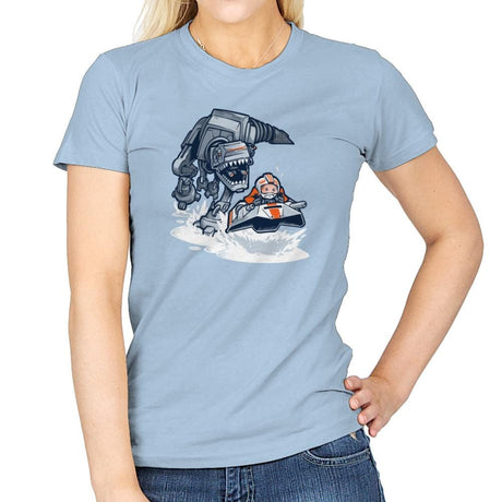 Jurassic Hoth - 80s Blaarg - Womens T-Shirts RIPT Apparel Small / Light Blue