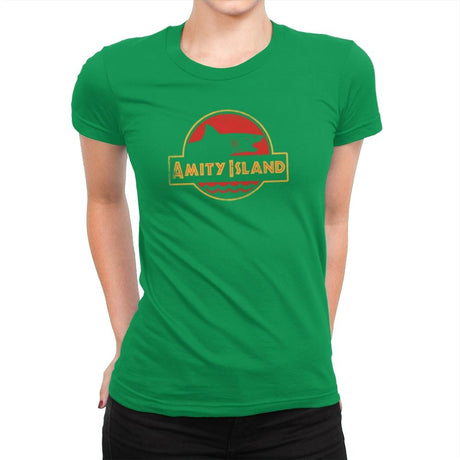 Jurassic Jaws - Womens Premium T-Shirts RIPT Apparel Small / Kelly Green