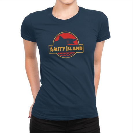 Jurassic Jaws - Womens Premium T-Shirts RIPT Apparel Small / Midnight Navy