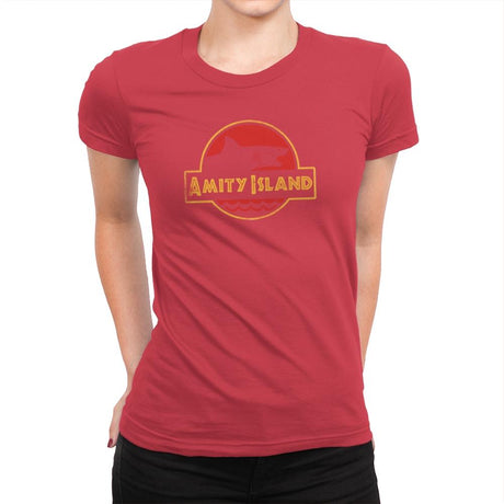 Jurassic Jaws - Womens Premium T-Shirts RIPT Apparel Small / Red