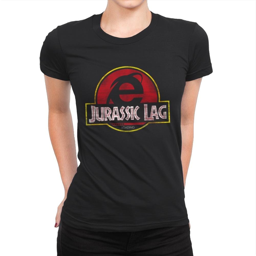 Jurassic Lag - Womens Premium T-Shirts RIPT Apparel Small / Black