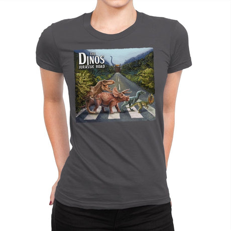 Jurassic Road - Womens Premium T-Shirts RIPT Apparel Small / Heavy Metal