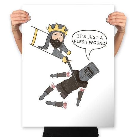 Just a Flesh Wound - Prints Posters RIPT Apparel 18x24 / White