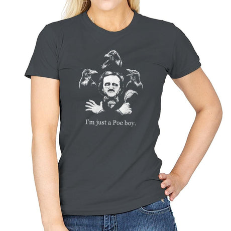 Just a Poe Boy Exclusive - Womens T-Shirts RIPT Apparel Small / Charcoal