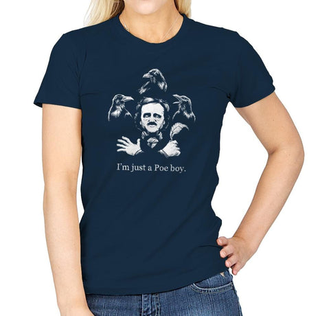 Just a Poe Boy Exclusive - Womens T-Shirts RIPT Apparel Small / Navy