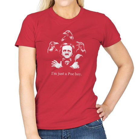 Just a Poe Boy Exclusive - Womens T-Shirts RIPT Apparel Small / Red