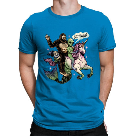 Just Believe - Mens Premium T-Shirts RIPT Apparel Small / Turqouise