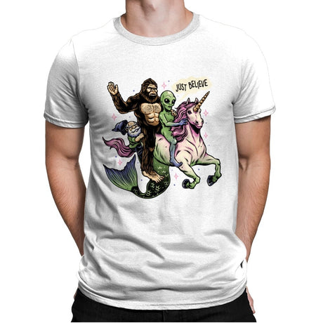 Just Believe - Mens Premium T-Shirts RIPT Apparel Small / White