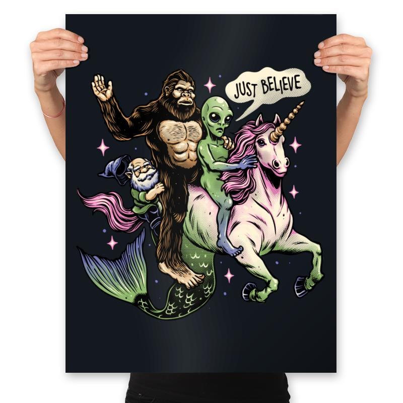 Just Believe - Prints Posters RIPT Apparel 18x24 / Black