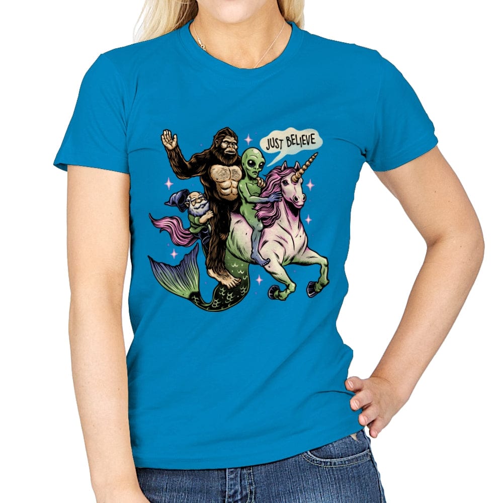 Just Believe - Womens T-Shirts RIPT Apparel Small / Sapphire