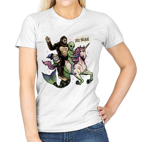 Just Believe - Womens T-Shirts RIPT Apparel Small / White