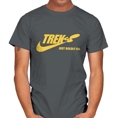 Just Boldly Go - Mens T-Shirts RIPT Apparel Small / Charcoal