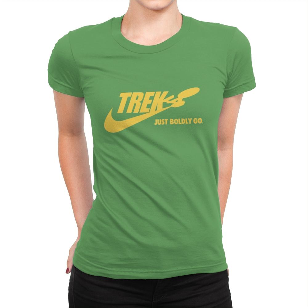 Just Boldly Go - Womens Premium T-Shirts RIPT Apparel Small / Kelly