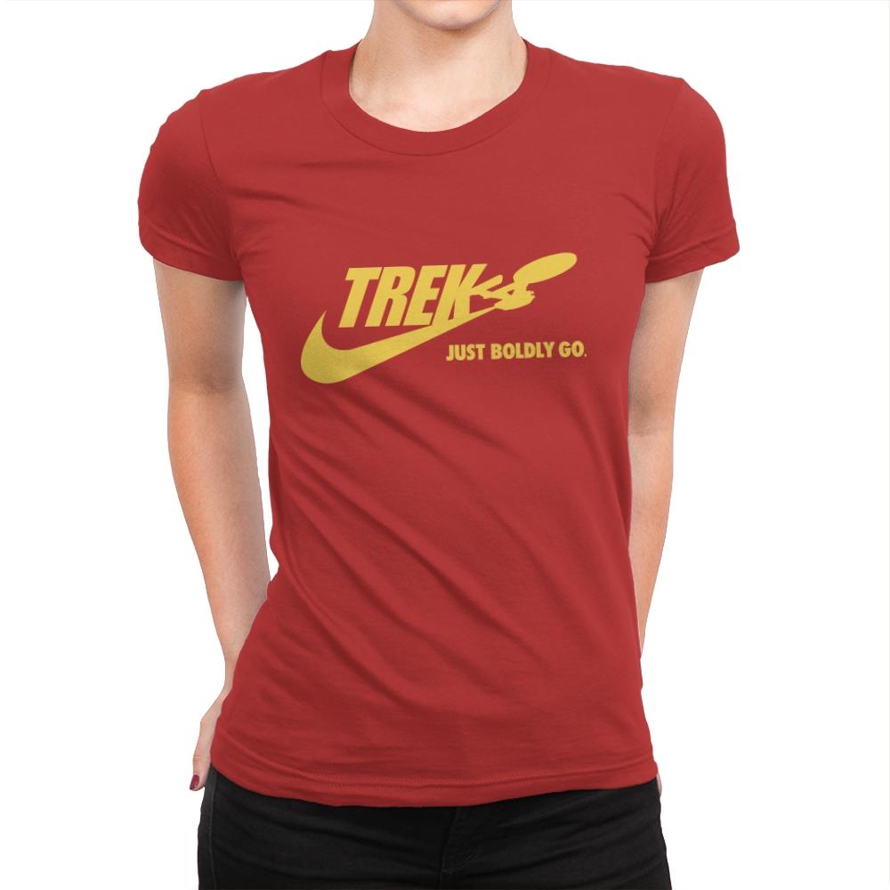 Just Boldly Go - Womens Premium T-Shirts RIPT Apparel Small / Red