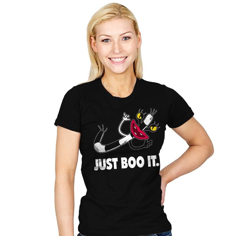 JUST BOO IT! - Womens T-Shirts RIPT Apparel Small / Black