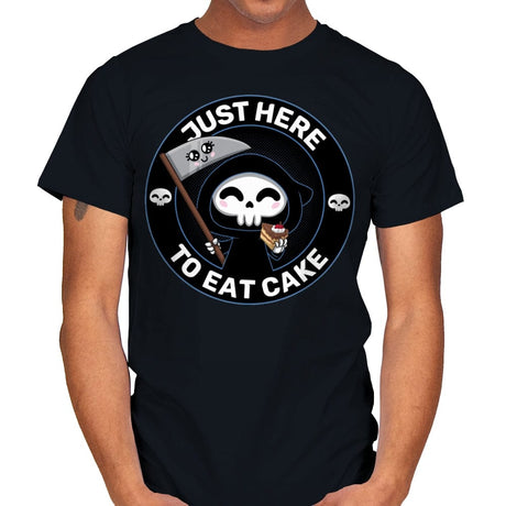 Just here to eat Cake - Mens T-Shirts RIPT Apparel Small / Black