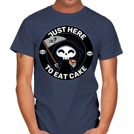 Just here to eat Cake - Mens T-Shirts RIPT Apparel Small / Navy