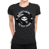 Just here to eat Cake - Womens Premium T-Shirts RIPT Apparel Small / Black