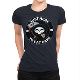 Just here to eat Cake - Womens Premium T-Shirts RIPT Apparel Small / Midnight Navy
