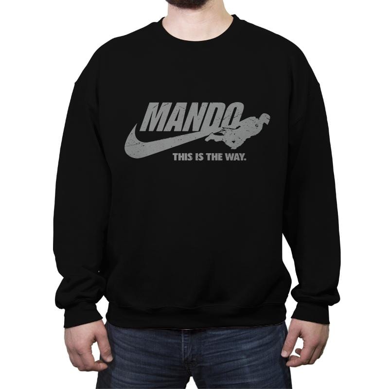 Just Mando It - Crew Neck Sweatshirt Crew Neck Sweatshirt RIPT Apparel Small / Black