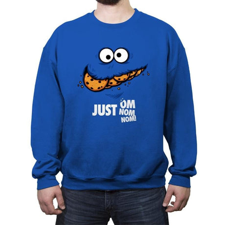 Just Om Nom Nom! - Crew Neck Sweatshirt Crew Neck Sweatshirt RIPT Apparel Small / Royal