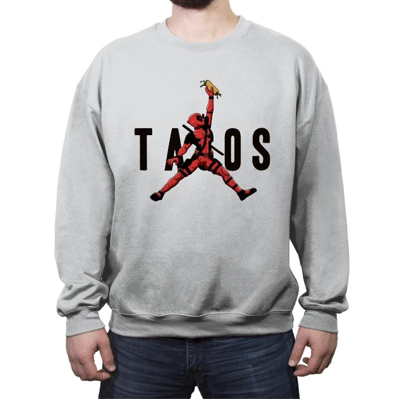Just Tacos - Crew Neck Sweatshirt Crew Neck Sweatshirt RIPT Apparel Small / Sport Gray