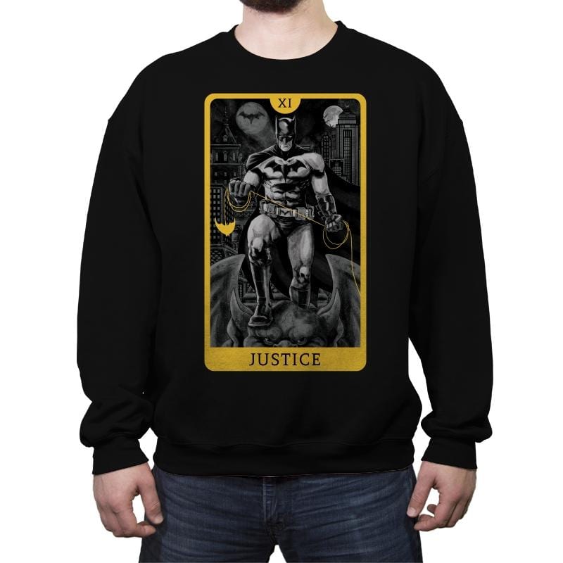 Justice DC - Crew Neck Sweatshirt Crew Neck Sweatshirt RIPT Apparel Small / Black