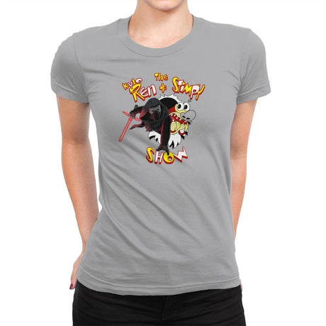 K. Ren & Stimpy Show Exclusive - Womens Premium T-Shirts RIPT Apparel Small / Heather Grey