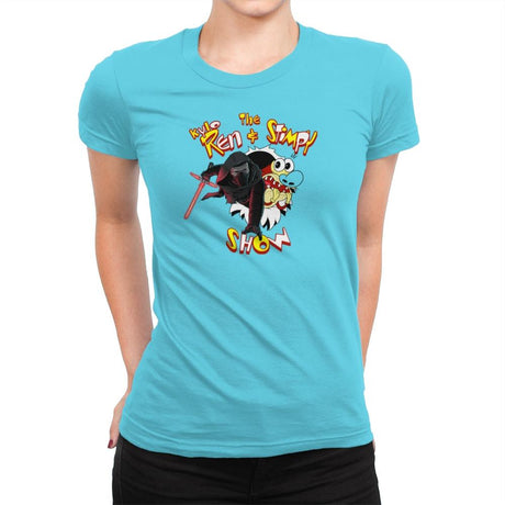 K. Ren & Stimpy Show Exclusive - Womens Premium T-Shirts RIPT Apparel Small / Tahiti Blue