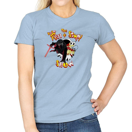 K. Ren & Stimpy Show Exclusive - Womens T-Shirts RIPT Apparel Small / Light Blue